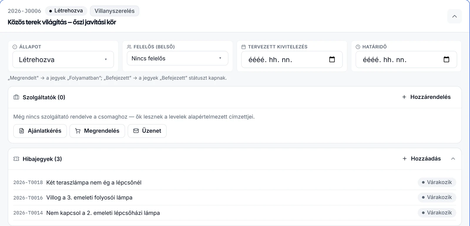 A munkacsomag: három bejelentés három emeletről, egy helyen