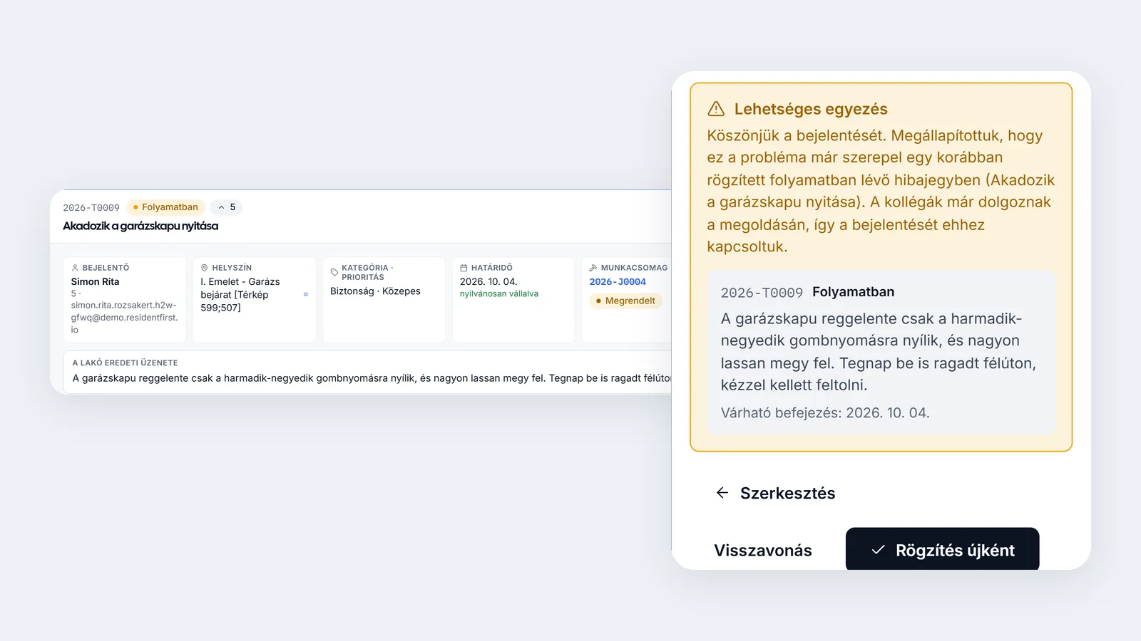 Hat telefon ugyanarról a garázskapuról